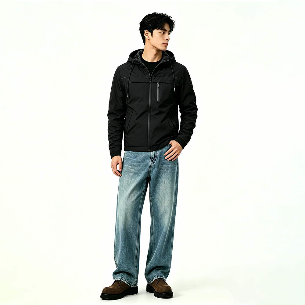 Veste d'hiver &agrave; capuche en polaire de coton pour hommes