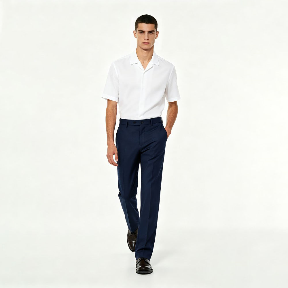 Pantalon habill&eacute; en laine lavable en machine pour hommes