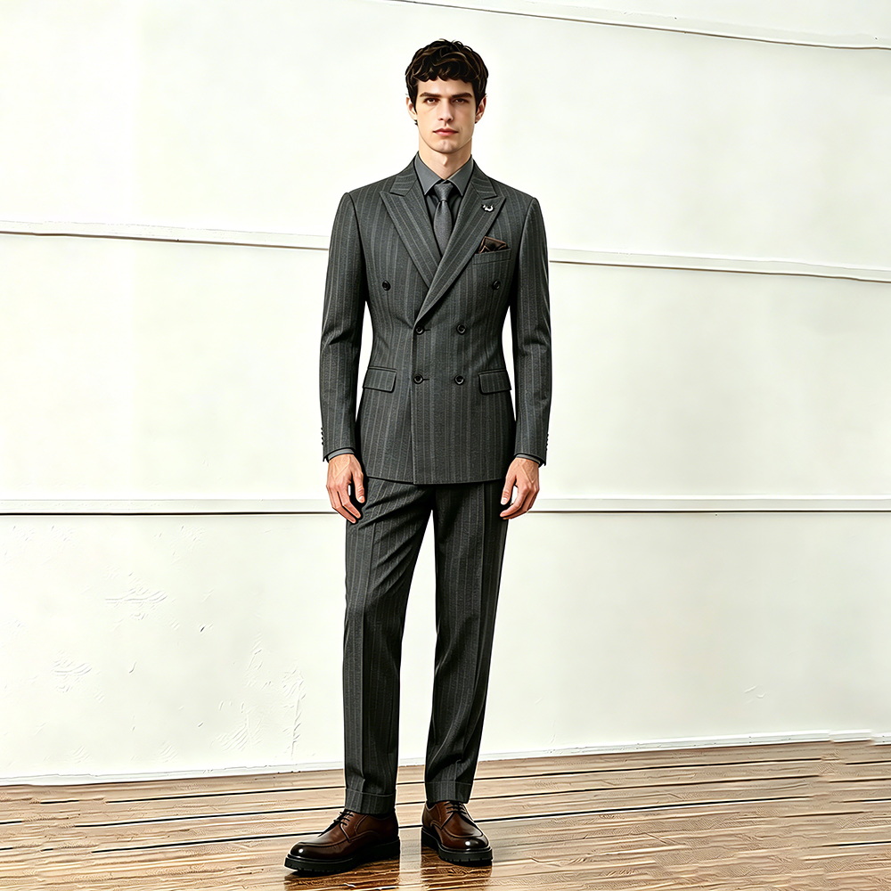 Blazer gris ajustado informal elegante